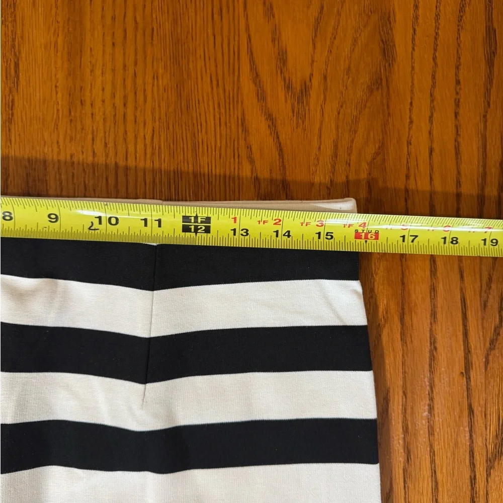 LOFT Black and White Striped Mini Skirt